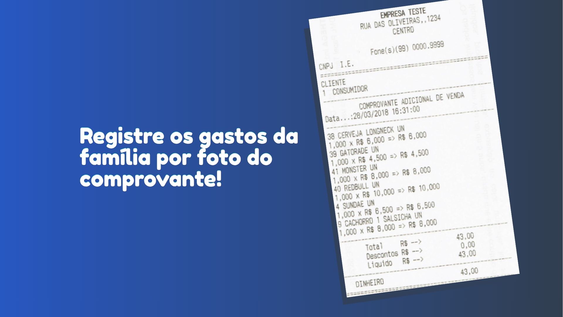 Como registrar os gastos da família por foto do comprovante